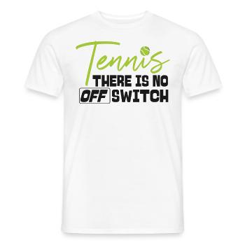 Funny Tennis Player Racket Tennis - Men's T-Shirt - white - Front - AI Model Male 178 dark (178cm)