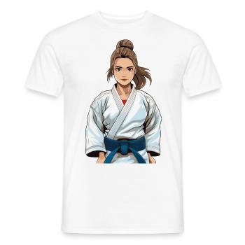 Judo – Judoka Illustration - Men's T-Shirt - white - Front - AI Model Male 178 dark (178cm)