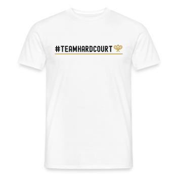 Raquette de joueur de tennis drôle - T-shirt homme - blanc - Devant - AI Model Male 178 dark (178cm)