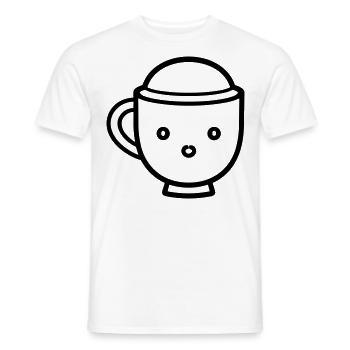 Kaffeebecher - Männer T-Shirt - Weiß - Vorne - AI Model Male 178 dark (178cm)