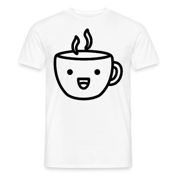Kaffeebecher - Männer T-Shirt - Weiß - Vorne - AI Model Male 178 dark (178cm)
