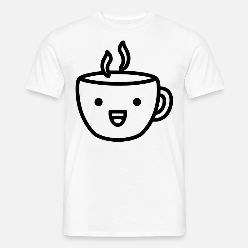 Kaffeebecher - Männer T-Shirt - Weiß