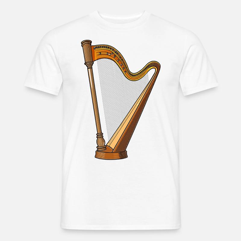 Harfe - Männer T-Shirt - Weiß