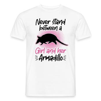 Armadillo Girl et son Armadillo Armadillo Armadillo - T-shirt homme - blanc - Devant - AI Model Male 178 dark (178cm)