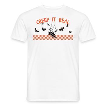 Halloween Geist - Männer T-Shirt - Weiß - Vorne - AI Model Male 178 dark (178cm)