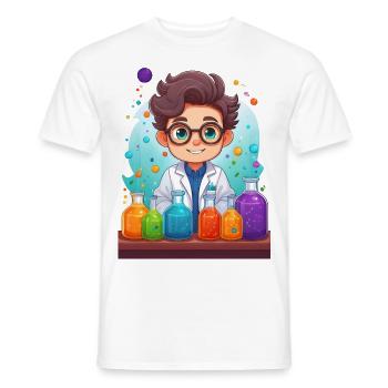 Chemiker macht Chemie Experimente im Labor - Männer T-Shirt - Weiß - Vorne - AI Model Male 178 dark (178cm)