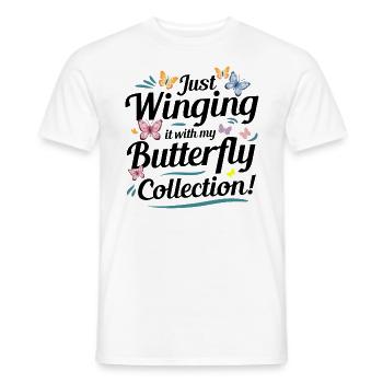 papillons papillons collectionneur d’insectes Entomologie - T-shirt homme - blanc - Devant - AI Model Male 178 dark (178cm)