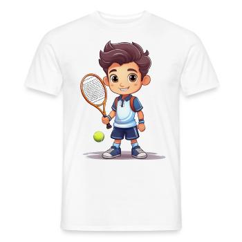Joueur de tennis jouant au tennis - T-shirt homme - blanc - Devant - AI Model Male 178 dark (178cm)
