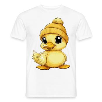 canard mignon mignon bébé enfants animal caneton dessin animé - T-shirt homme - blanc - Devant - AI Model Male 178 dark (178cm)
