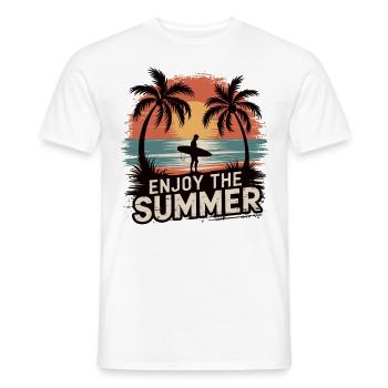 Sommer, Sonne, Strand: Dein neues T-Shirt - Männer T-Shirt - Weiß - Vorne - AI Model Male 178 dark (178cm)