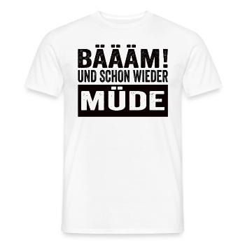 Bäääm ! Et encore fatigué Chemise de nuit - T-shirt homme - blanc - Devant - AI Model Male 178 dark (178cm)