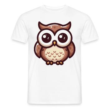 süße mystische Eule mit Kulleraugen - Männer T-Shirt - Weiß - Vorne - AI Model Male 178 dark (178cm)