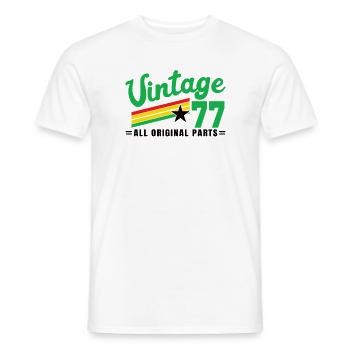 1977 Birthday Vintage All Original Parts No III - Men's T-Shirt - white - Front - AI Model Male 178 dark (178cm)
