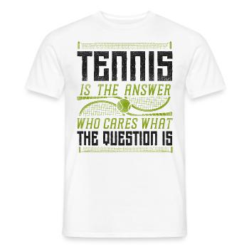Drôle de joueur de tennis Raquette Tennis - T-shirt homme - blanc - Devant - AI Model Male 178 dark (178cm)