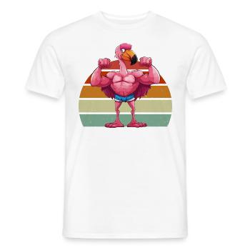 Muscles flamants roses Fitness Musculation Musculation Musculation - T-shirt homme - blanc - Devant - AI Model Male 178 dark (178cm)