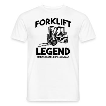 Conducteur de chariot élévateur Conducteur d’équipement lourd - T-shirt homme - blanc - Devant - AI Model Male 178 dark (178cm)