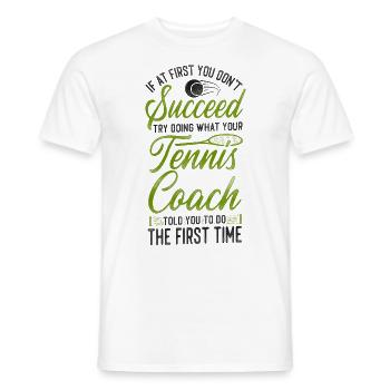 Funny Tennis Player Racket Coach - Männer T-Shirt - Weiß - Vorne - AI Model Male 178 dark (178cm)