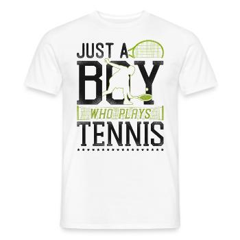 Funny Tennis Player Racket Boy - Männer T-Shirt - Weiß - Vorne - AI Model Male 178 dark (178cm)