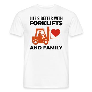 Famille de caristes et de conducteurs d’équipement lourd - T-shirt homme - blanc - Devant - AI Model Male 178 dark (178cm)