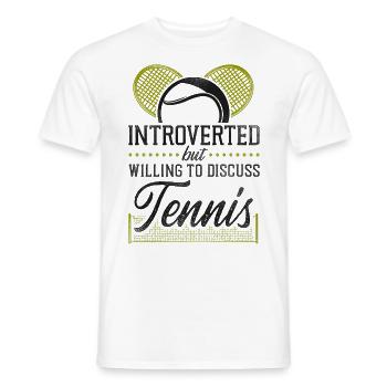 Funny Tennis Player Racket - Men's T-Shirt - white - Front - AI Model Male 178 dark (178cm)