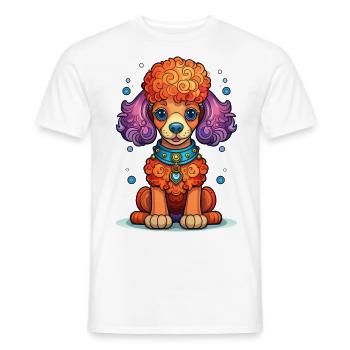 Pudel - Männer T-Shirt - Weiß - Vorne - AI Model Male 178 dark (178cm)