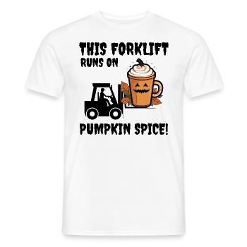 Opérateur de chariot élévateur de l’espace Halloween Pumpki - T-shirt homme - blanc - Devant - AI Model Male 178 dark (178cm)
