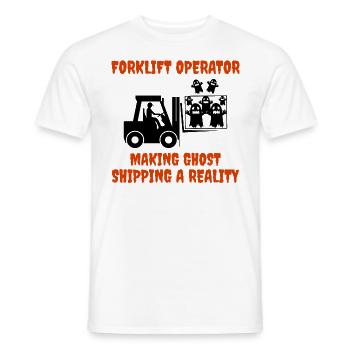 Halloween Ghosts Conducteur de chariot élévateur Équipement lourd - T-shirt homme - blanc - Devant - AI Model Male 178 dark (178cm)