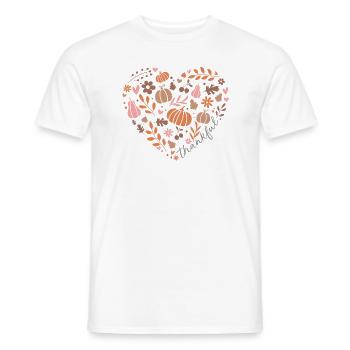 Grateful Pumpkin Heart Autumn Design - Men's T-Shirt - white - Front - AI Model Male 178 dark (178cm)