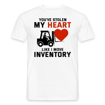 Gabelstaplerfahrer Fahrer Valentinstag Lustig - Männer T-Shirt - Weiß - Vorne - AI Model Male 178 dark (178cm)