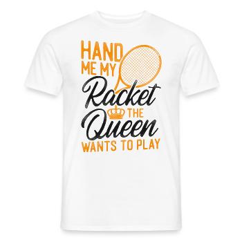 Funny Tennis Player Racket Queen - Men's T-Shirt - white - Front - AI Model Male 178 dark (178cm)