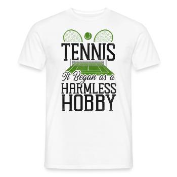 Funny Tennis Player Racket Tennis - Men's T-Shirt - white - Front - AI Model Male 178 dark (178cm)