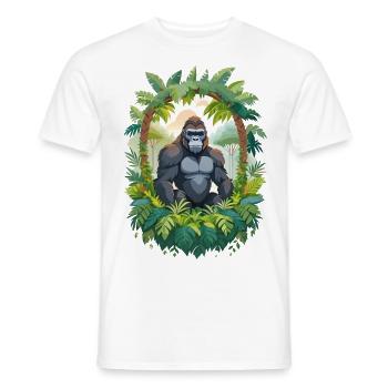 Gorilla im Dschungel - Männer T-Shirt - Weiß - Vorne - AI Model Male 178 dark (178cm)