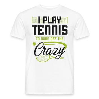 Funny Tennis Player Racket I Play - Men's T-Shirt - white - Front - AI Model Male 178 dark (178cm)