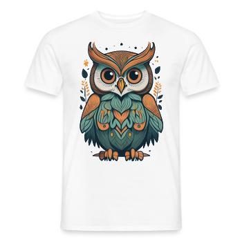 Abstrakte Eule - Männer T-Shirt - Weiß - Vorne - AI Model Male 178 dark (178cm)