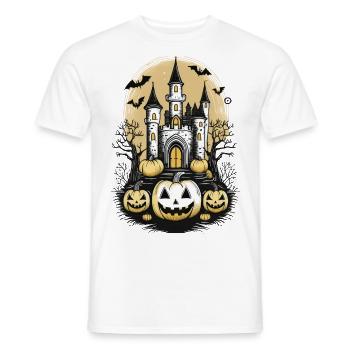 Château d’Halloween et citrouille - T-shirt homme - blanc - Devant - AI Model Male 178 dark (178cm)
