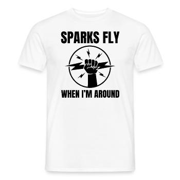 Electrician Lineman Electrical Technician Engineer - Men's T-Shirt - white - Front - AI Model Male 178 dark (178cm)