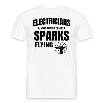 Electrician Humor Electrical Technician Engineer - Men's T-Shirt - white - Front - AI Model Male 178 dark (178cm)
