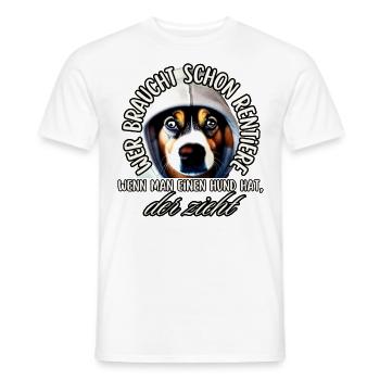 chemise chien drôle CHRISTMAS REINDEER DOG - T-shirt homme - blanc - Devant - AI Model Male 178 dark (178cm)