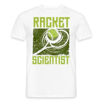 Drôle de joueur de tennis raquette jeu de mots - T-shirt homme - blanc - Devant - AI Model Male 178 dark (178cm)