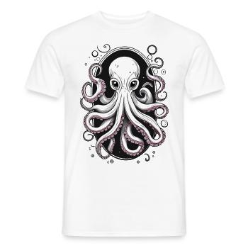 Oktopus - Männer T-Shirt - Weiß - Vorne - AI Model Male 178 dark (178cm)