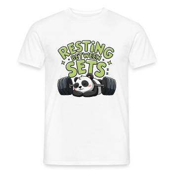 Pause zwischen den Sätzen - Männer T-Shirt - Weiß - Vorne - AI Model Male 178 dark (178cm)