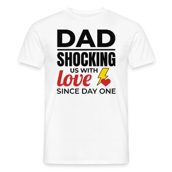 Papa électricien : nous choquer avec amour - T-shirt homme - blanc - Devant - AI Model Male 178 dark (178cm)