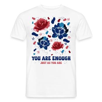 Du bist genug, genauso wie du blumige Inspiration bist - Männer T-Shirt - Weiß - Vorne - AI Model Male 178 dark (178cm)