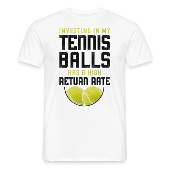 Funny Tennis Player Racket Pun - Men's T-Shirt - white - Front - AI Model Male 178 dark (178cm)