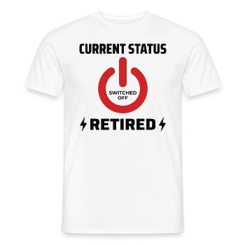 Retired Electrician: Current Status Proud - Men's T-Shirt - white - Front - AI Model Male 178 dark (178cm)