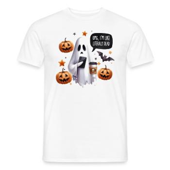 Partenaire d’Halloween Look OMG Je suis comme littéralement mort - T-shirt homme - blanc - Devant - AI Model Male 178 dark (178cm)