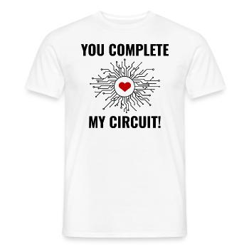 Elektriker Valentine: Du vervollständigst meinen Stromkreis - Männer T-Shirt - Weiß - Vorne - AI Model Male 178 dark (178cm)