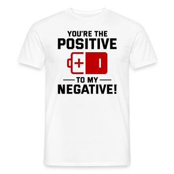 Electrician Valentine: Positive to My Negative - Men's T-Shirt - white - Front - AI Model Male 178 dark (178cm)