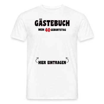 40 ans d’anniversaire Liste des invités des années 40 - T-shirt homme - blanc - Devant - AI Model Male 178 dark (178cm)
