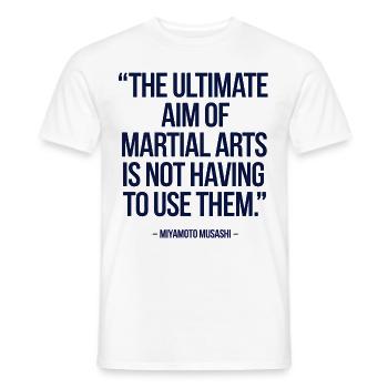 Miyamoto Musashi, das ultimative Ziel der Kampfkünste - Männer T-Shirt - Weiß - Vorne - AI Model Male 178 dark (178cm)